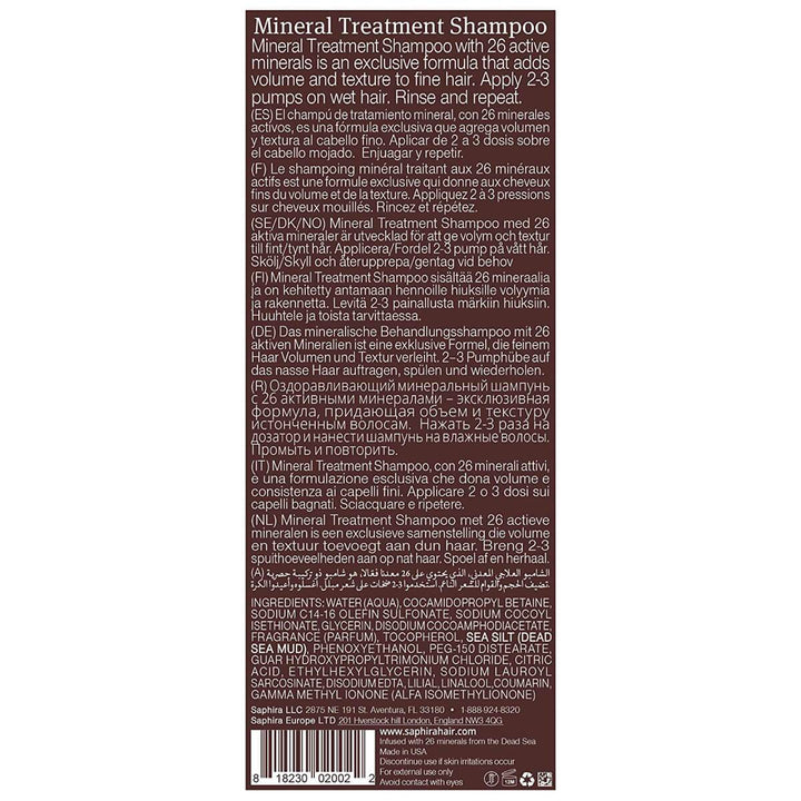 Mineral Treatment Shampoo Ingredients