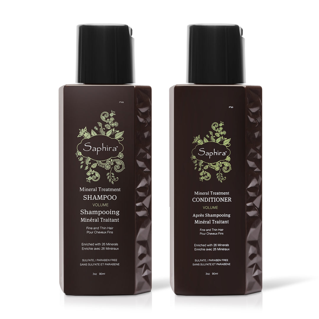 Saphira Mineral Treatment Shampoo & Conditioner for Fine and Thin Hair, 3 oz